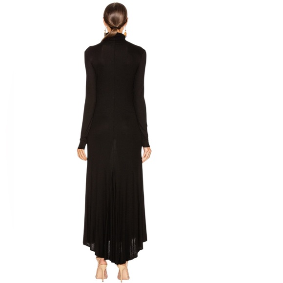 AG Jeans Chels Black Maxi Dress Turtleneck Front Slit Stretch Small NWOT - Picture 4 of 13